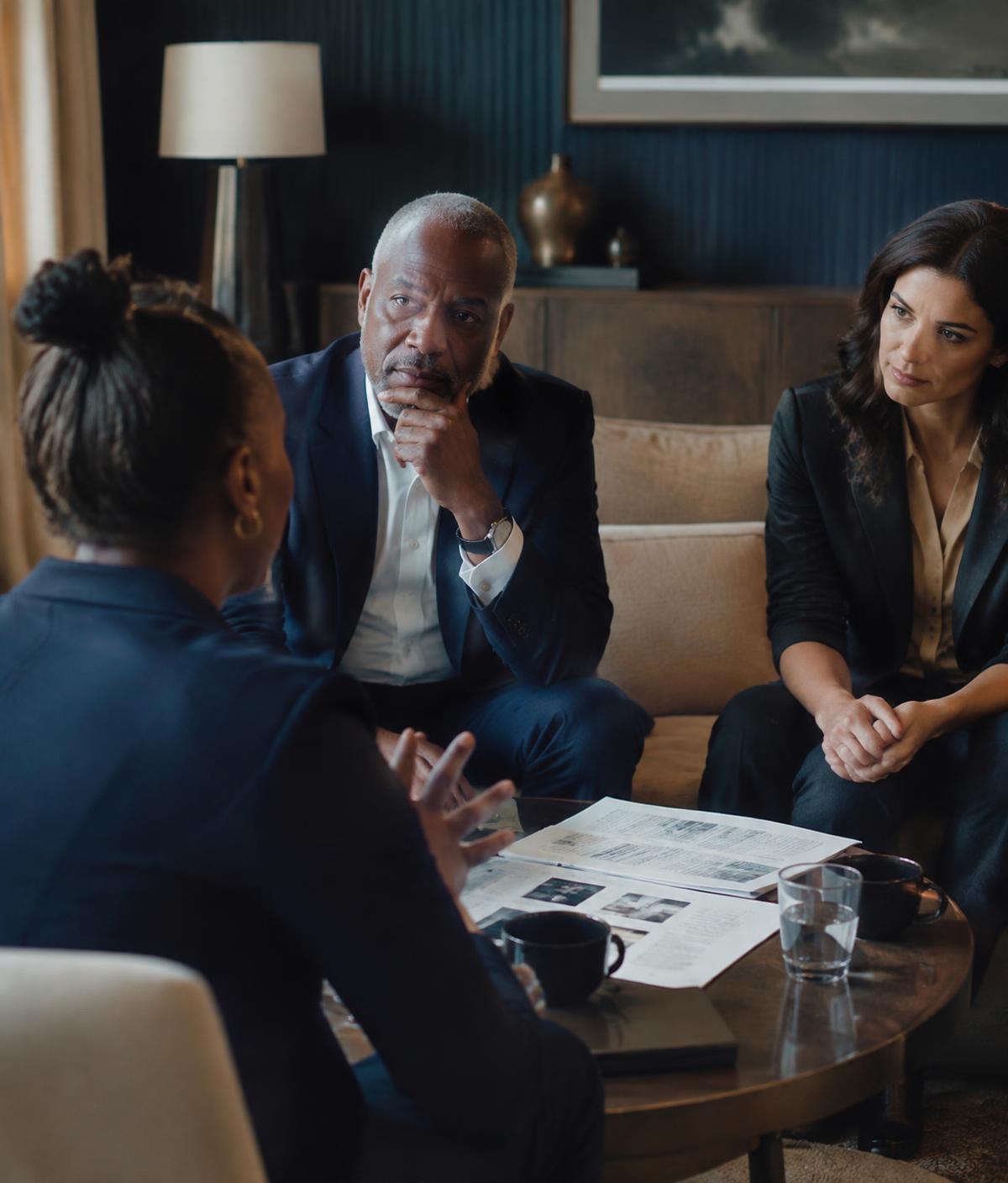Senior leaders in a strategy discussion